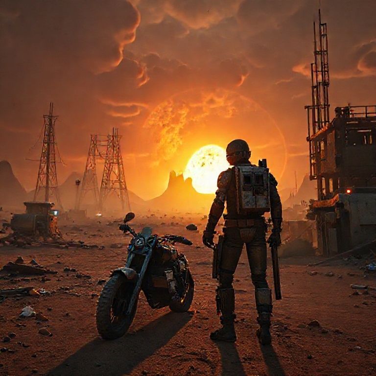 mad max man, photo realistic, post apocalypt, a detailed matte painting by Jerry Eisenberg, presented in cgsociety, Antipodeans, #vfxfriday, Imagined by light and industrial magic, Playstation 5 screenshot