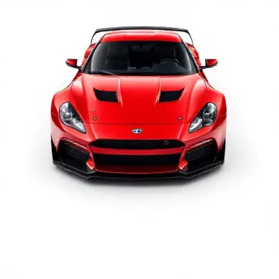 red sports car design on white background. Ultra-realistic 8K image.
