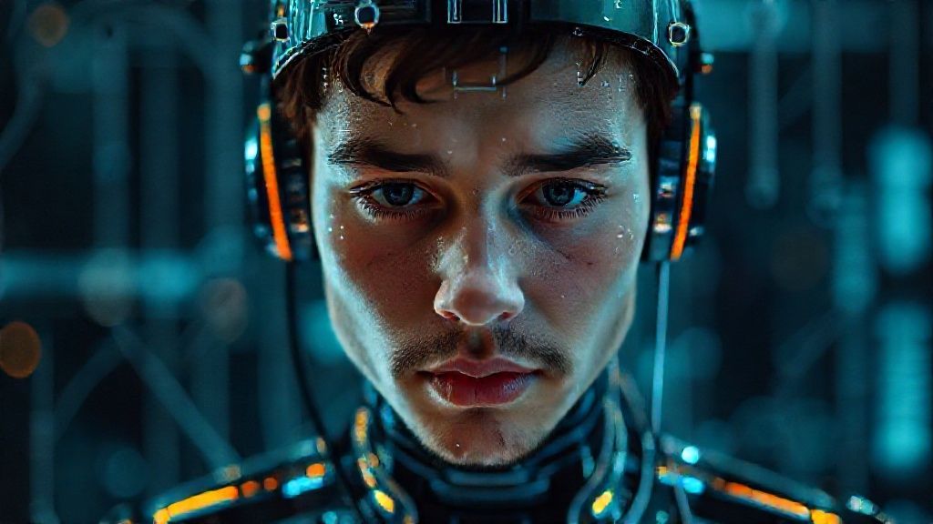 i want an image, subject is Emotional and Mental Adaptation to the 21st Century, technology and human, highly detailed 4k image