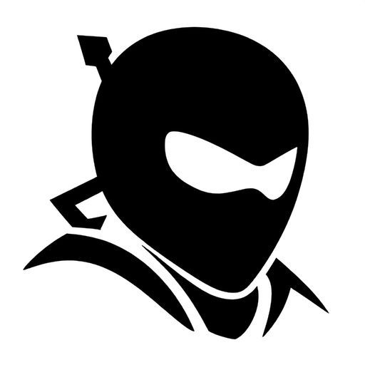 NINJA written in Asian style as a black and white vector