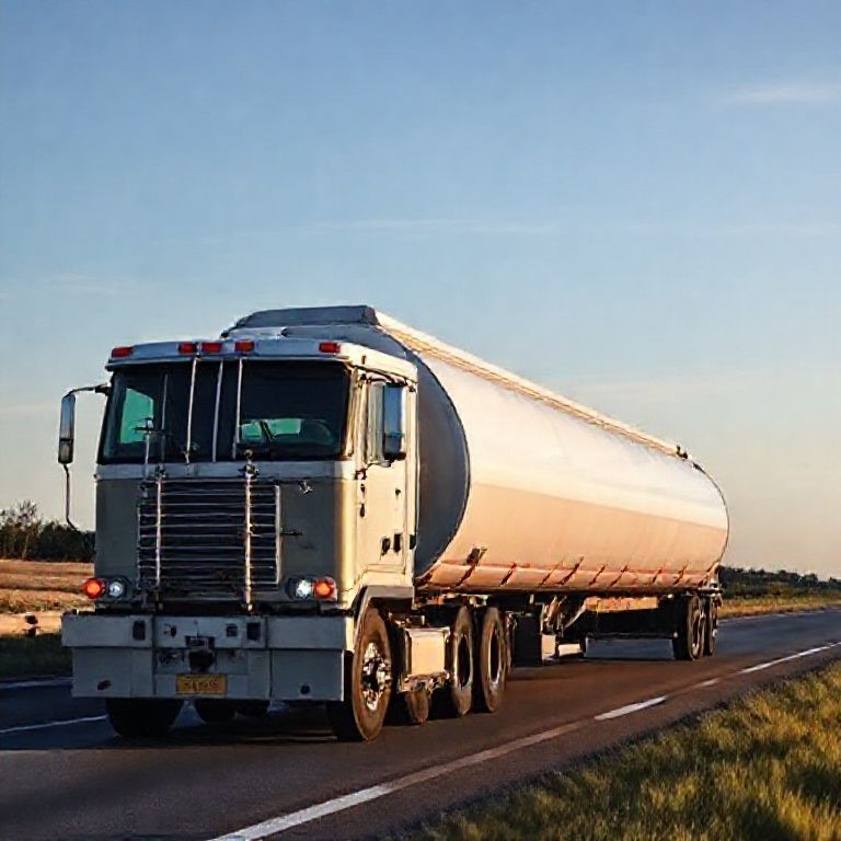 liquid cargo tankers are driving on the highway