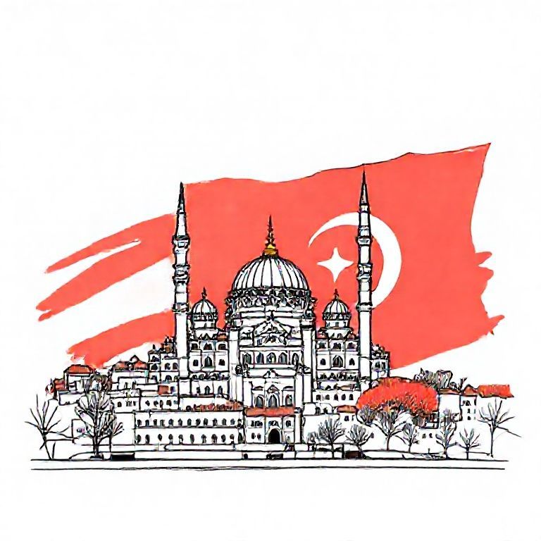 Draw Istanbul and let it be a Turkish flag