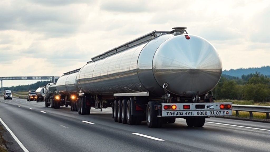 liquid cargo tankers are driving on the highway