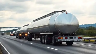 liquid cargo tankers are driving on the highway