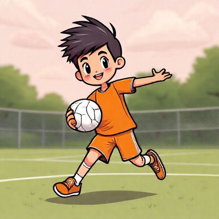 cute volleyball player orange clothes