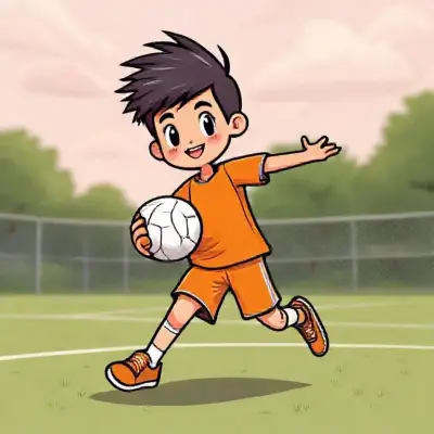 cute volleyball player orange clothes