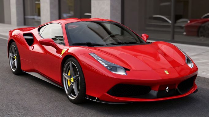 ferrari red color car ultra realistic color detailed