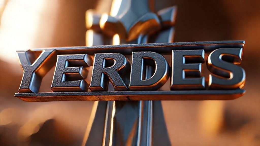 yerdes logo, 3d render, unreal engine 5, cinematic lighting, close up, highly detailed, 8k, sharp focus