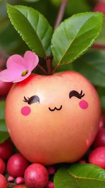 cute pink apple