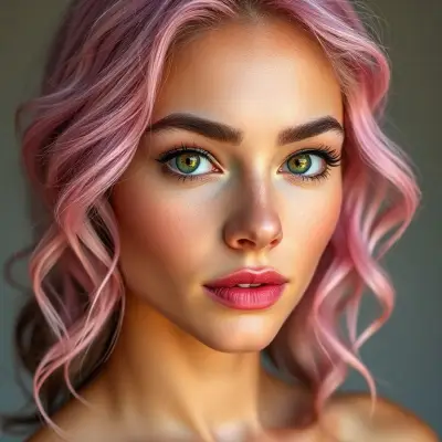 Virgin Woman in her 20s, face and body, anatomy: Natural, natural, attractive, makeup-free beauty. Natural facial structure, very realistic anatomical skin texture. Highly detailed facial structure with deeply detailed skin pores and wavy pink hair. Precise, deep forehead lines and sharp details. Eyes with yellow irises. Highly detailed, micro-focused eyelashes. Highly detailed, micro-focused, ultra-detailed black eyebrows. Small, focused nose. Woman in her 20s, face and body, anatomy: Natural, natural, attractive, no-makeup beauty. Natural facial structure, very realistic anatomical skin texture. Highly detailed facial structure with deeply detailed skin pores and wavy black hair. Precise, deep forehead lines and sharp details. Eyes with black irises. Highly detailed, micro-focused eyelashes. Highly detailed, micro-focused, ultra-detailed black eyebrows. Small, focused nose. Highly detailed, natural cheekbones. Small, defined mouth. Detailed lip curves. Highly detailed, focused pink pastel wet lips. Small oval chin. Beautifully detailed facial features. Anatomically defined facial line detail. Micro-detailed facial hair. Ultra-detailed earrings. Micro-detailed aging pore structure. Genetic anatomical synchronous aging of the body. Micro-detailed shooting. Genetic realism. No pictures filter. 128K Ultra hyper multi HD pixel
