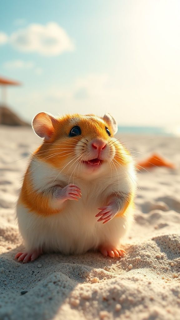 hamster beach sunny ultra hd