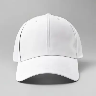 Front shot of a blank white sports hat