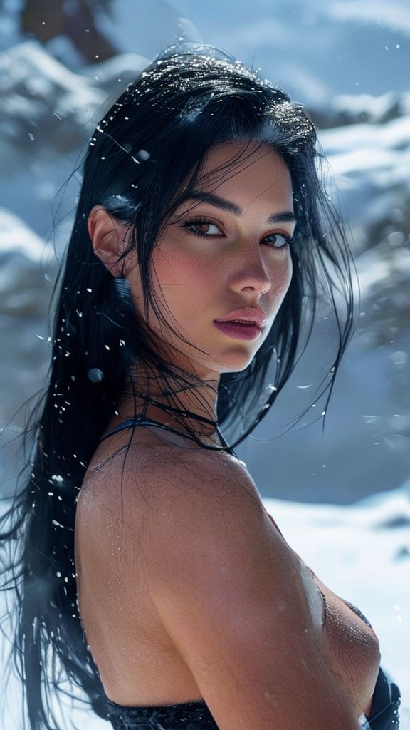 winter montain 20 years old hot women smal tits black hair ultra hd playboy model