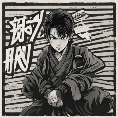 black and white asian text style written "NINJAS"